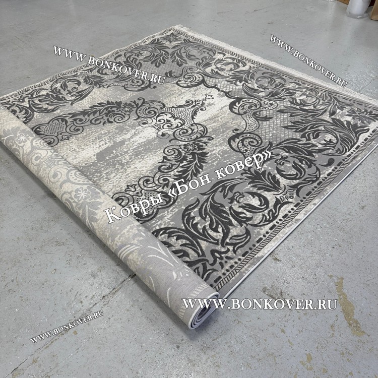 Ковер Для Гостиной Медальон Дизайн 30544 Серый