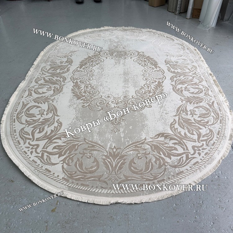 Ковер Турция Для Гостиной Дизайн 95 Белый с Бежевым